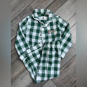 Disney Green Plaid Christmas Pajama Set - 4